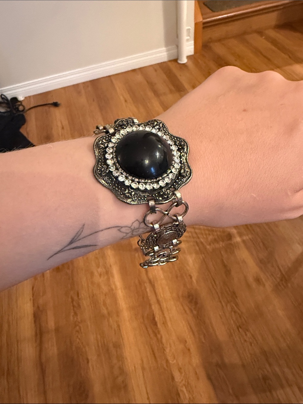 Black and silver bracelet
